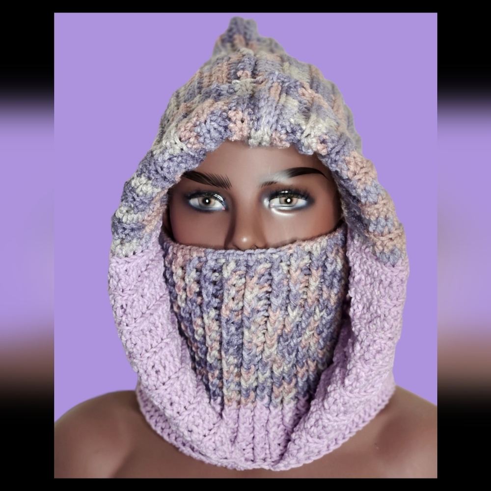 Crochet Turtleneck Hoodie